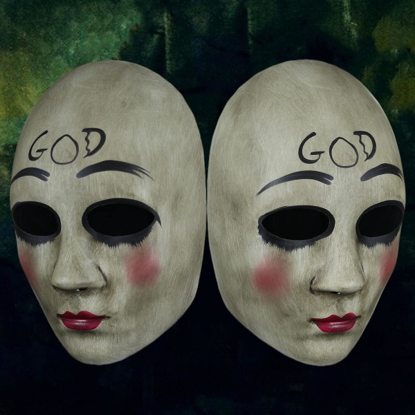 Ubauta Purge Mask för vuxna Halloween-kostymer: Skrämmande skräckkors och gudansiktsmasker Cross & God Masks