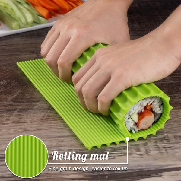 Premium Silicone Sushi Making Kit - Rolling Mat for Beginners and Kids, 22 x 20 cm
