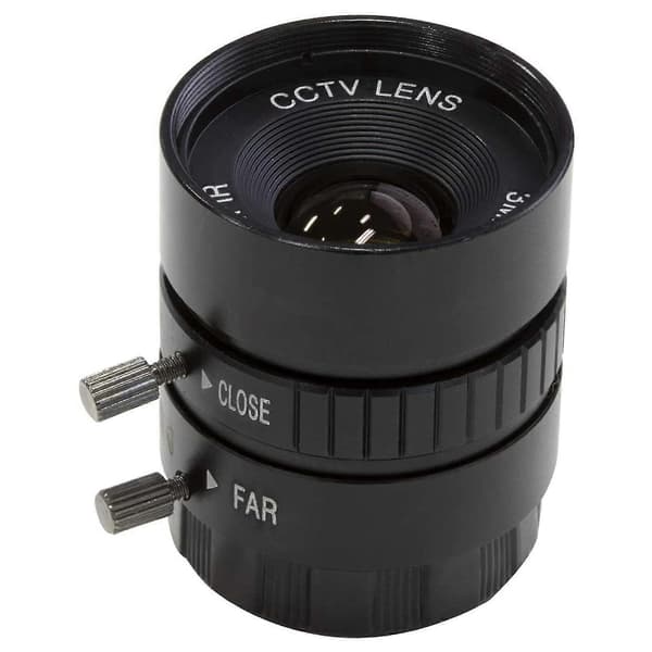 C-mount Lens For Raspberry Pi HQ Camera, 12mm Length With Manual Focus And Adjustable Aperture