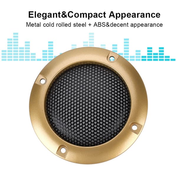 2 inch Speaker Decorative Steel Mesh Circle Car Speaker Protective Net Cover (Gold)