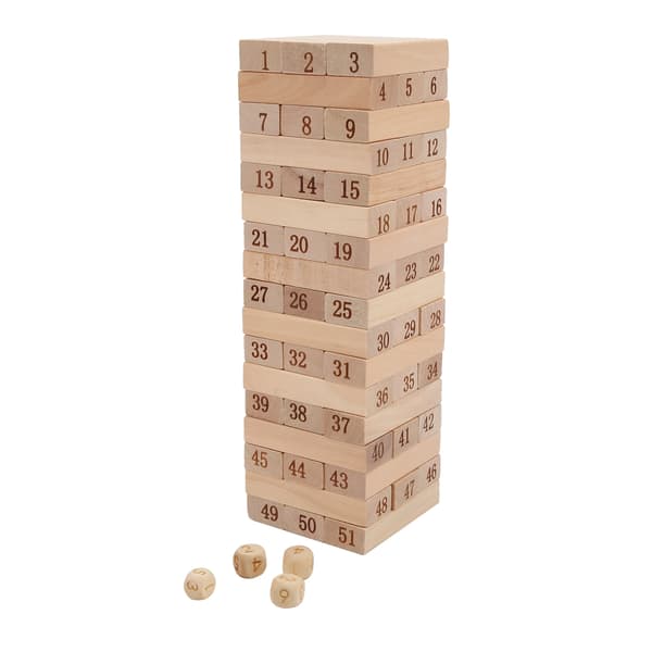 51 st block staplingsleksak träblock Tumble Tower byggleksak för barn vuxna