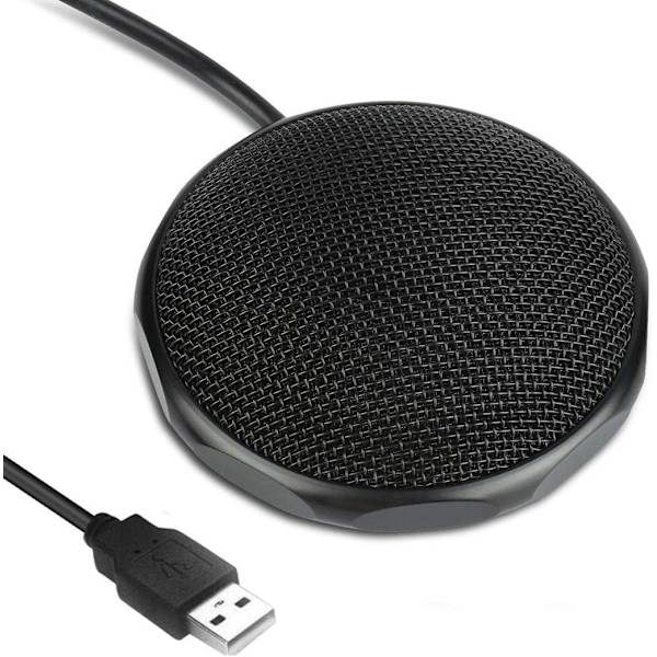 USB-konferencemikrofon til møder, forretning, computer, pc, bærbar computer, stationær computer, bærbar bordmikrofon til chat, opkald og onlinemøder