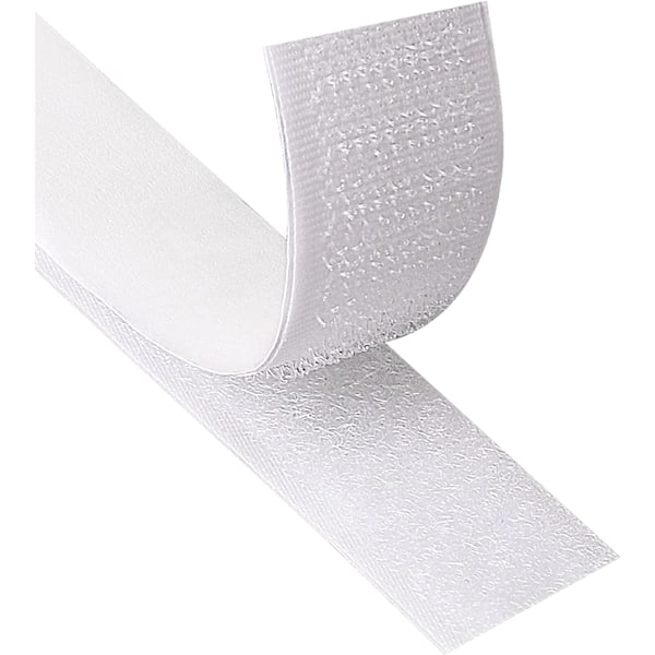 Borrelås med selvklebende tape Hvit 2 cm / 8 m Hvit