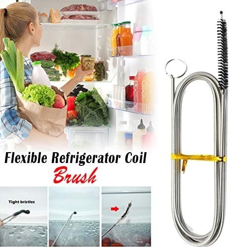 Long, Flexible Cleaning Brush for Refrigerator, Drain Cleaner with Stainless Steel Spring (1 pc)