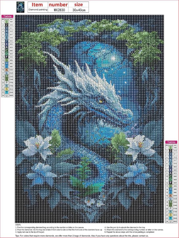 30x40cm Forest Dragon DIY Diamond Painting, 5D DIY Diamond Painting