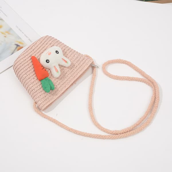 #Kaninhatt Solväska Solskydd Flicka Halm Barn Barn Halm+Anime Strandhatt för Barn#