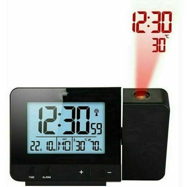 Projection Alarm Clock for Ceiling, Digital Alarm Clock with Indoor Temperature Projection 180°