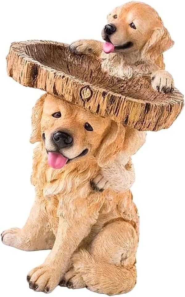 Hundestatue for hagebadekar, hage, plen, harpiksdyr