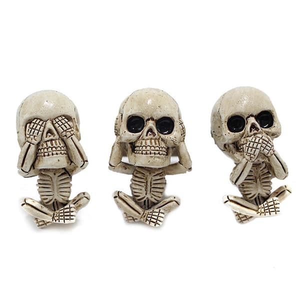 Trio av Ondska-Dödskallar Statyett - Set om 3 med Luftfräschare för Bilens Luftutsläpp