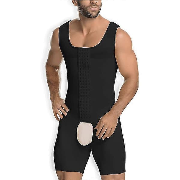 Herr Shapewear Helkroppsformare Kompression Slimmande Magekontroll Body 1st-svart,,L