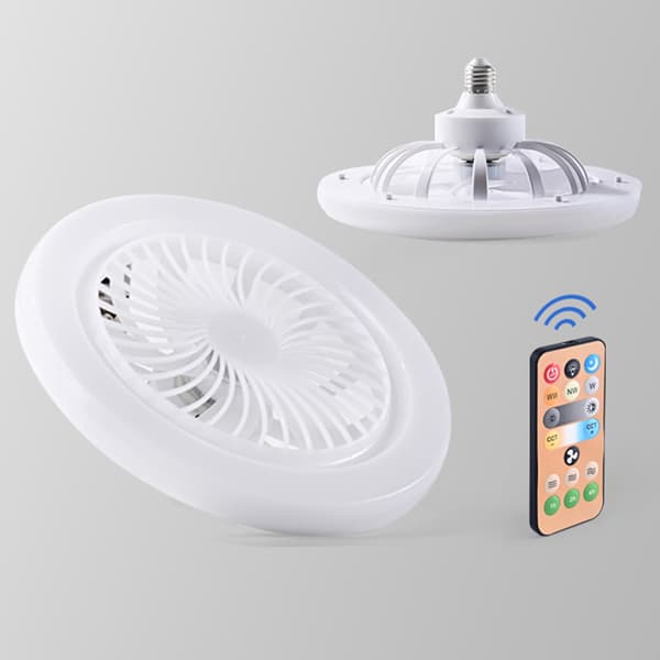 LED loftventilatorlys med E27 skrue Justerbare tilstande Luftkøler til hjemmets spisesal White