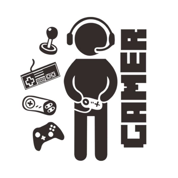 Gamer Wall Decal, Game Boy Decal Wall Sticker (60 x 30 cm), We