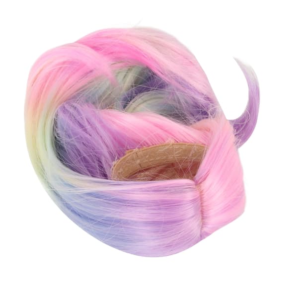 1/6 BJD Doll Wig Simulation Scalp Soft High Temperature Silk Doll Replacement Hair Wig for 15.5-17cm Head Circumference Iridescence