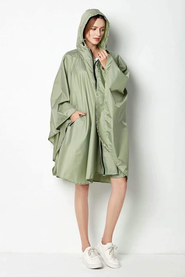 Women's Waterproof Poncho Jacket, Lightweight, Reusable, Hooded Hiking Raincoat, Suitable for Bicycles and Motorcycles