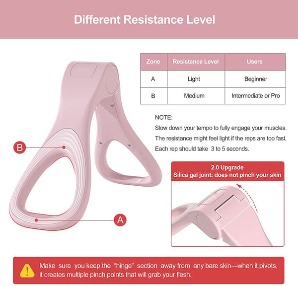 Pelvic Floor Trainer, Inner Thigh Trainer, Leg Trainer - Pink