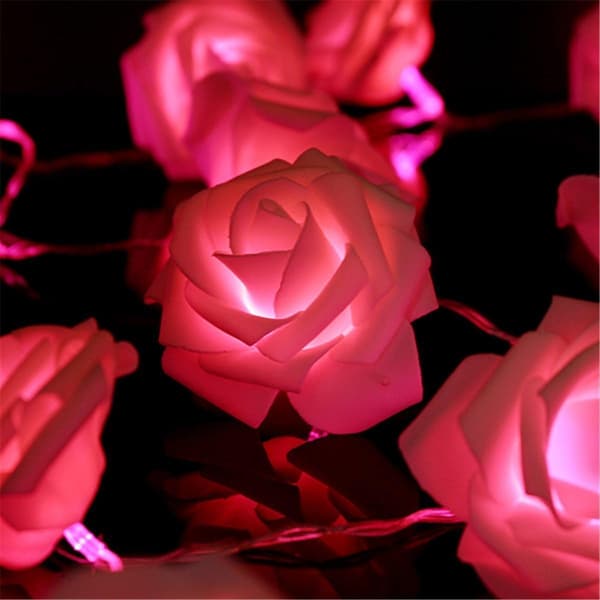 20 LED USB-drevet Premium String Blomst Romantisk Rose Fairy Lys