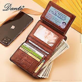 Best RFID Leather Wallet for Men, Trifold with ID, Excellent Outdoor Wallet Tan