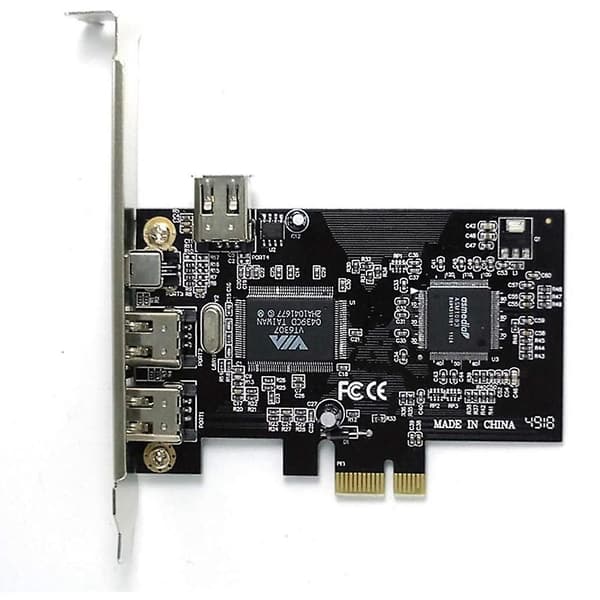 Pcie Firewire-kort til Windows 10, IEEE 1394 Pci Express-controller 4 porte (3 X 6-ben og 1 X 4-ben) (FMY)