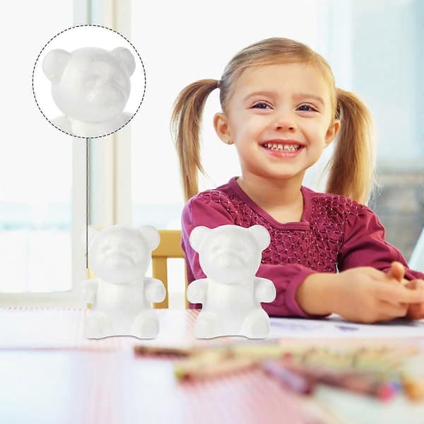 2 st Kreativ Arrangering DIY Björnmodellering Vit Björnform Bröllopsdekor