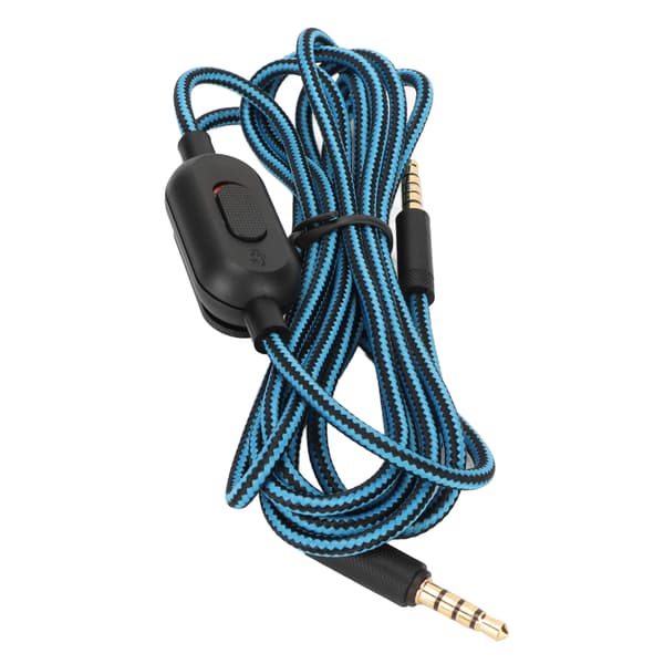 Gaming Headset Cable Woven Headphone Cord with Volume Control and Mute Button for Logitech G Pro X G433 G233 Blue