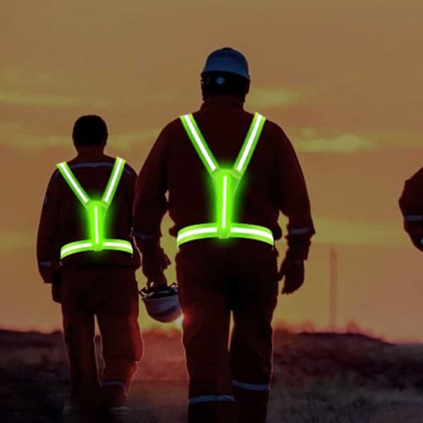 USB sikkerhetsreflekterende vest-LED, oransje, nattløping og ridning
