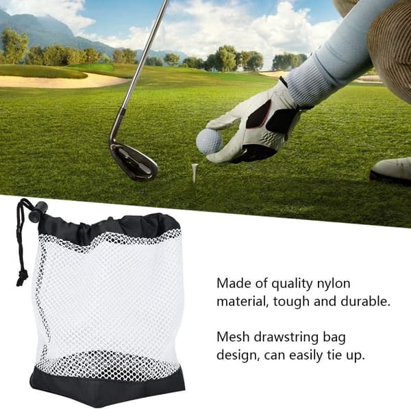 Golfboldtaske, netpose golfboldnet, snøre golfpose nylonnet golfboldopbevaringsholder tilbehør til udendørs opbevaring