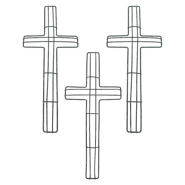 3 Pcs Cross Metal Wreath Frame DIY Flower Wreath Iron Frame DIY Craft Project Wreath