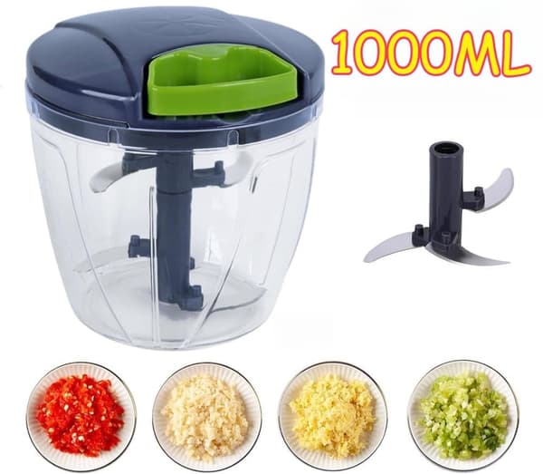 600/1000ML Manuel Løg Hakker og Hvidløg Hakker, Kød og Grøntsags Mixer
