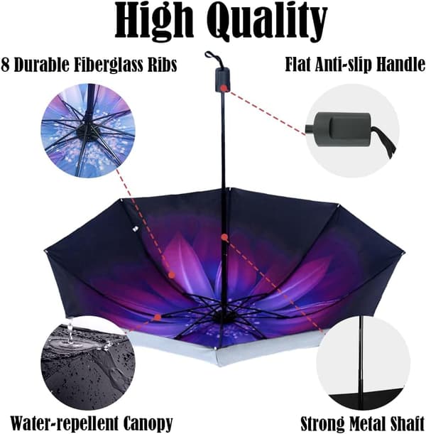 55CM 8K Kompakti matkasateenvarjo, tuulen- ja vedenpitävä sateenvarjo, UV-suoja golfsateenvarjo
