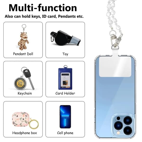 Mobiltelefon Lanyard Pads, Transparent Crossbody Universal Telefon Patch Hållbar Multifunktionell Lanyard Patch,(stil:stil1;)