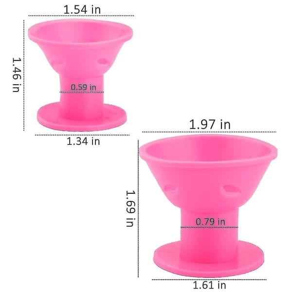 Hmwy-40st Hårrullar Store & Små Silikone Krøllejern Til Hårstyling Silikone Krøller (Pink)