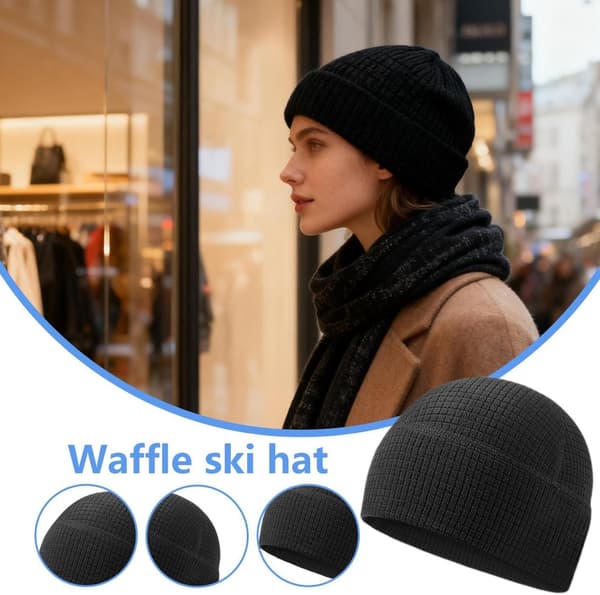 Miesten talvipipot pehmeää fleeceä Waffel-pipo -
