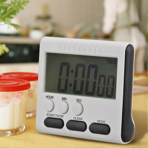 Digital LCD-timer for matlaging Kjøkkenklokke Nedtelling Alarm Baking Pizza Verktøy