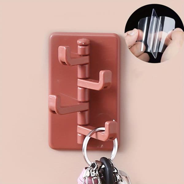 1 pc Modern Wall Mounted Plastic Storage Shelf with Polished Surface, Easy to Install Self-Adhesive Hook Organizer, for Kitchen and Bathroom A (FMY) White White