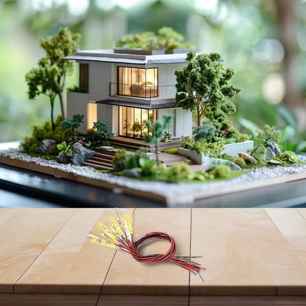 Effektivt system med 15 förkopplade LED-remsor för miniatyrbelysning, perfekt för scenarier (VARMT LJUS)