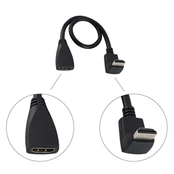 Højkvalitets Full HD 1080p HDMI-kabel HDMI han til hun (90° vinkel)_tfrf