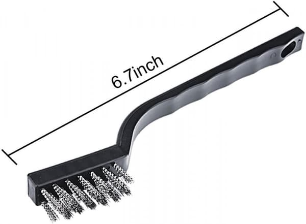 Mini Wire Brushes (20-pack) - Stainless Steel Brushes with Curved Handle