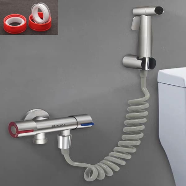 Held Bidet, Rustfrit stål Bosshead Kit, Børstet rustfrit stål, Tryksat Billet Sprayer, Gun Kit, Canvas Mate