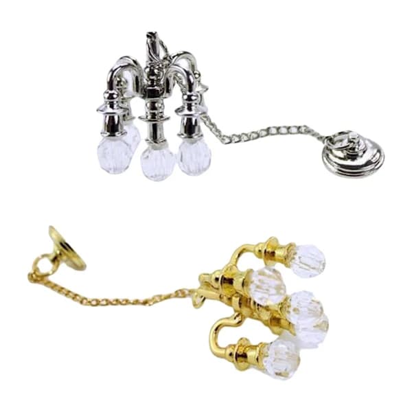 2 stk. Mini hængelampe Lysekrone Zinklegering Lampe til Miniaturer 2x 2x 2x