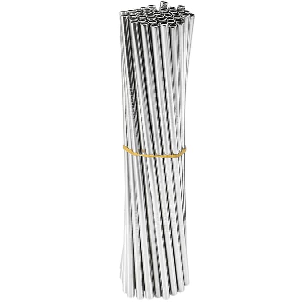 100 st Metall Sugrör Återanvändbara 304 Rostfritt Stål Dricksvattenrör 215 Mm X 6 Mm Böjda Strå