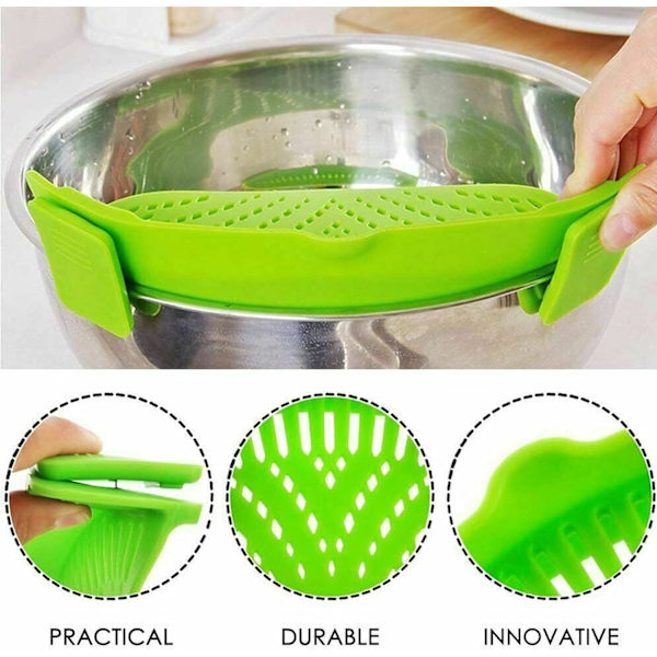 2-piece Clip-on Strainer, Strainer for Pasta, Meat, Vegetables