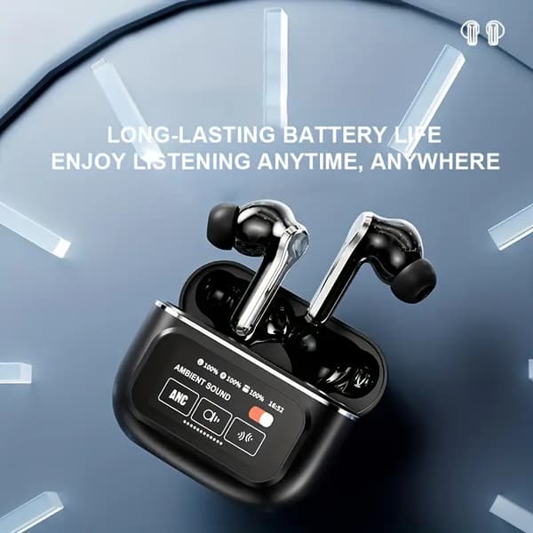 Touchscreen ANC Active Noise Cancelling Wireless Headphones TWS Earbuds Stereo Spatial Audio HIFI Headphones
