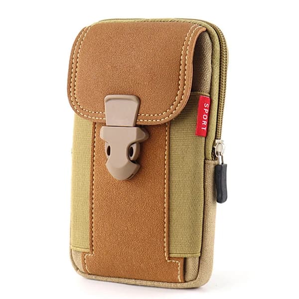 Canvas Mobile Phone Bag Durable Belt Vertical Mobile Phone Case