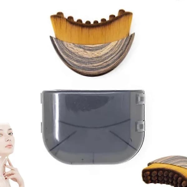 Facial brush for lymphatic drainage, dry brushing and contouring
