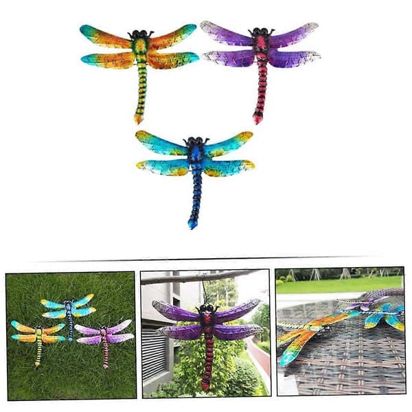 3 Pcs Dragonfly Wall Decoration Metal Dragonfly Wall Decor Decorations