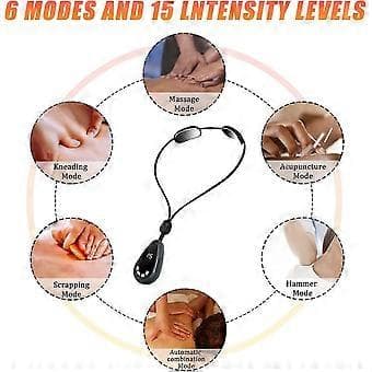 Nackmassage, Intelligent EMS Nackakupunktur Lymfdränagemassage, Intelligent Nackmassager (Grå)