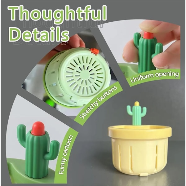 2x Cactus Sink Strainer, Upgraded Version Automatic Press Drain Strainer Basket Kitchen Trash Can Kitchen Accessories Drain Plug
