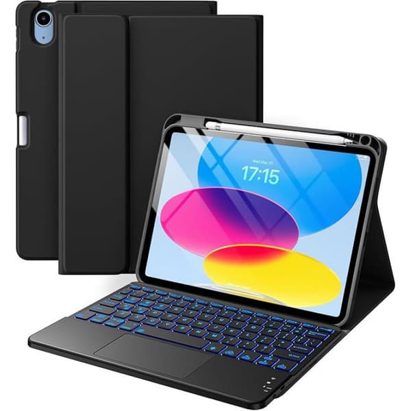 Keyboard Case for iPad 10th/11th Generation, 11/10.9 inch, Trackpad, Backlight, Black