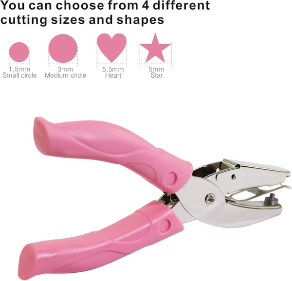 2-pack 1/4 inch Star Shaped Metal Hole Punch with Soft Grip
