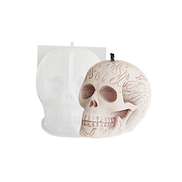 Halloween Skull Silicone Candle Mold Cement Plaster Mold Epoxy Resin Mold Chocolate Cake Baking Molds Home Decorations L S S